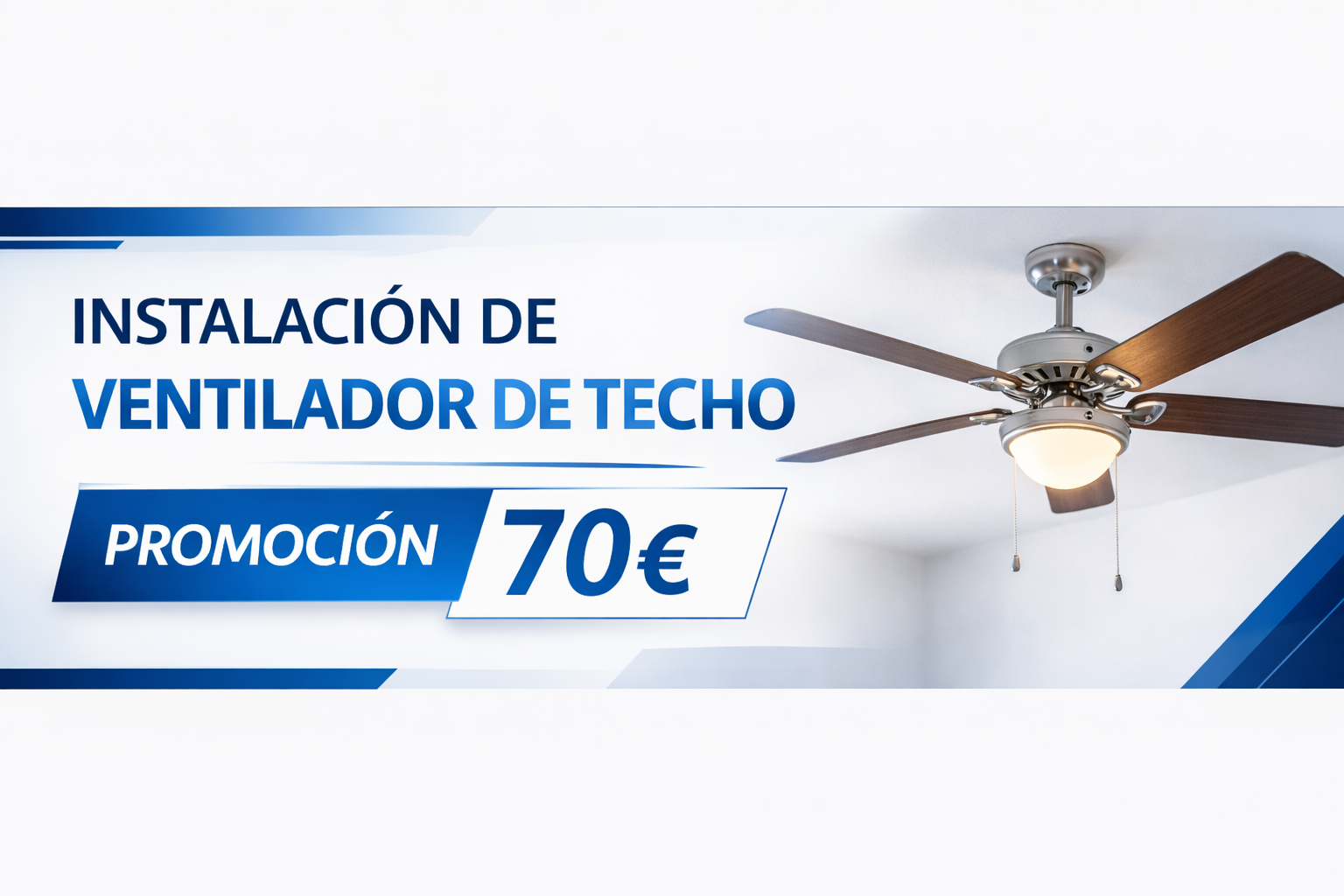 Instalación de ventilador de techo por 70€